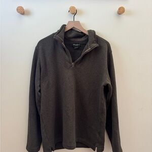 Eddie Bauer Men's Dark Green Quarter Zip Sweater